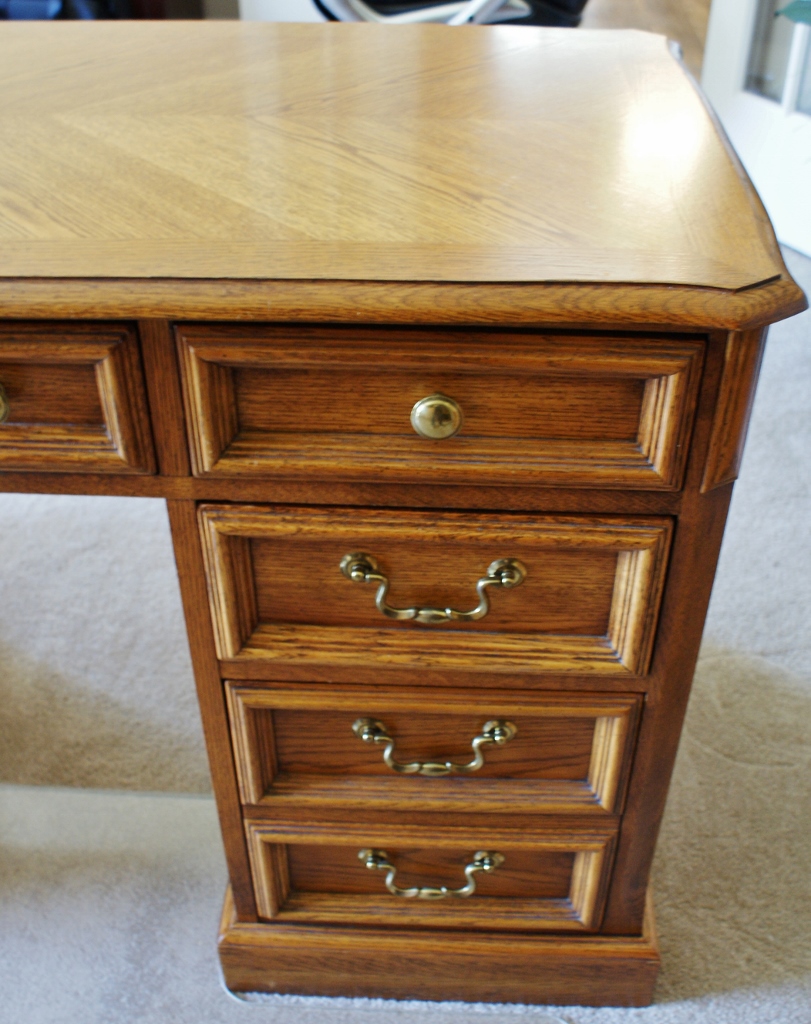 Solid Oak Executive Desk