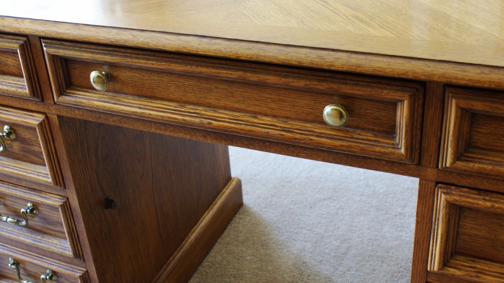 Solid Oak Executive Desk