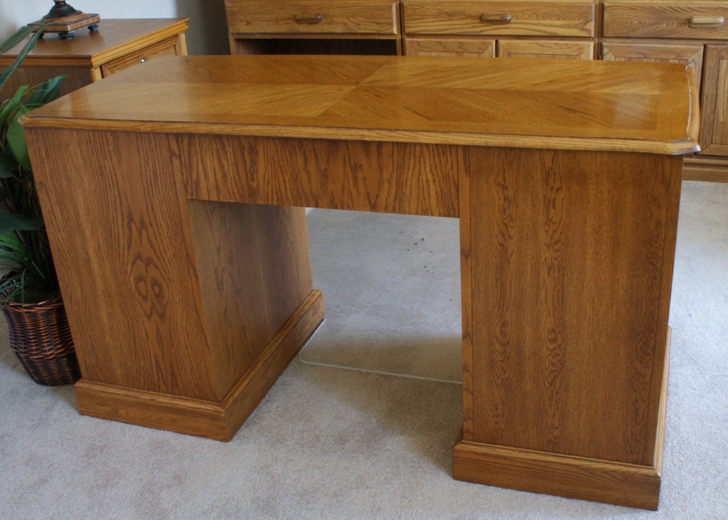 Solid Oak Executive Desk