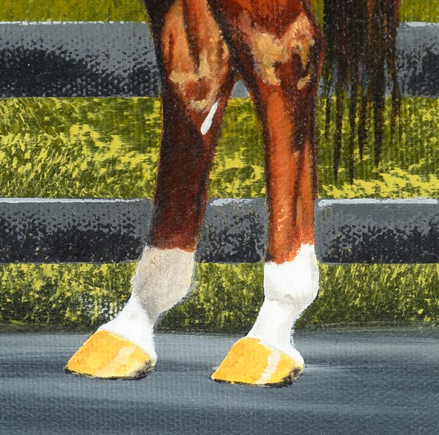 "Smarty Jones" Original Oil Painting by Ron Lightner