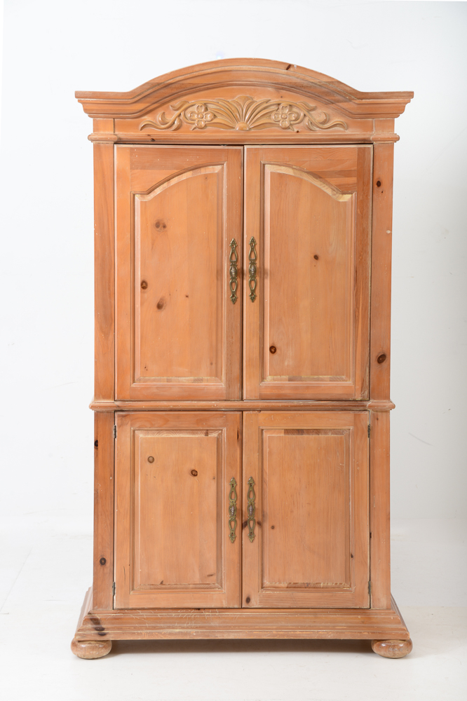 Broyhill Pine Media Cabinet and Bookshelf