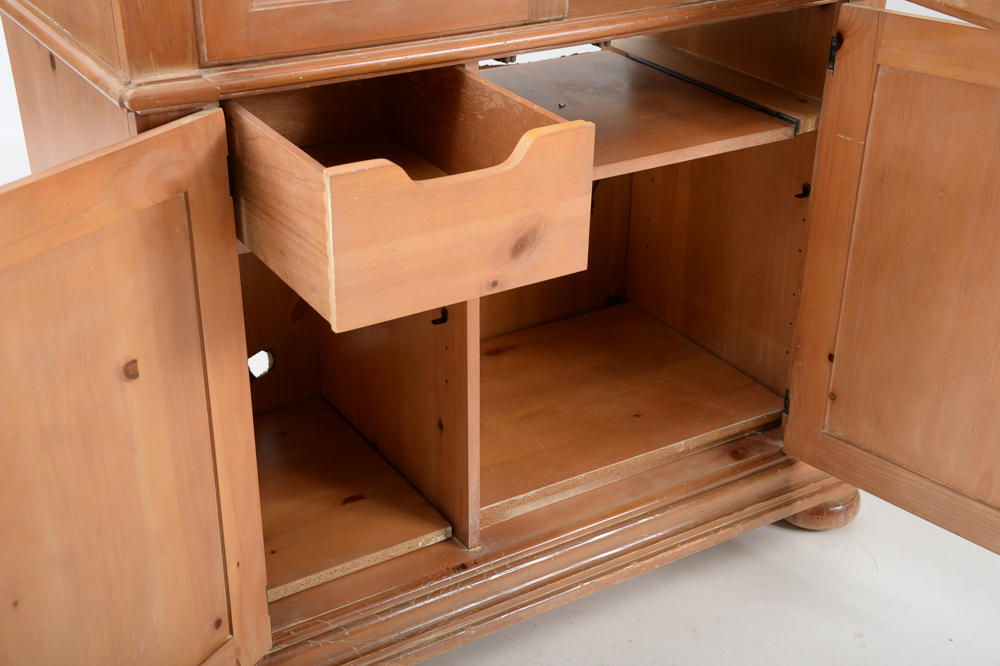 Broyhill Pine Media Cabinet and Bookshelf