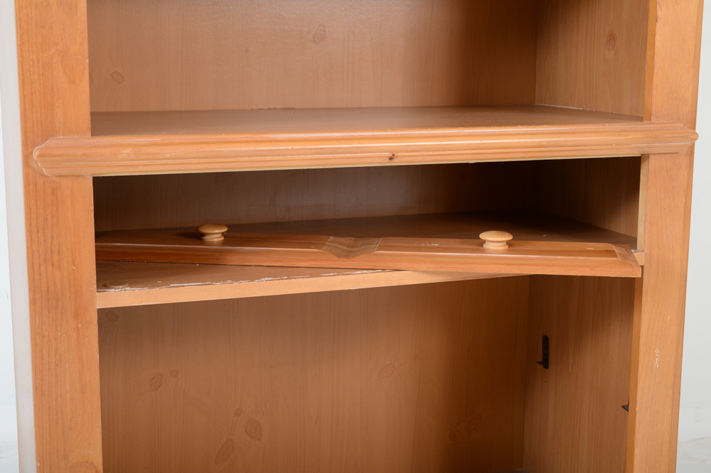 Broyhill Pine Media Cabinet and Bookshelf