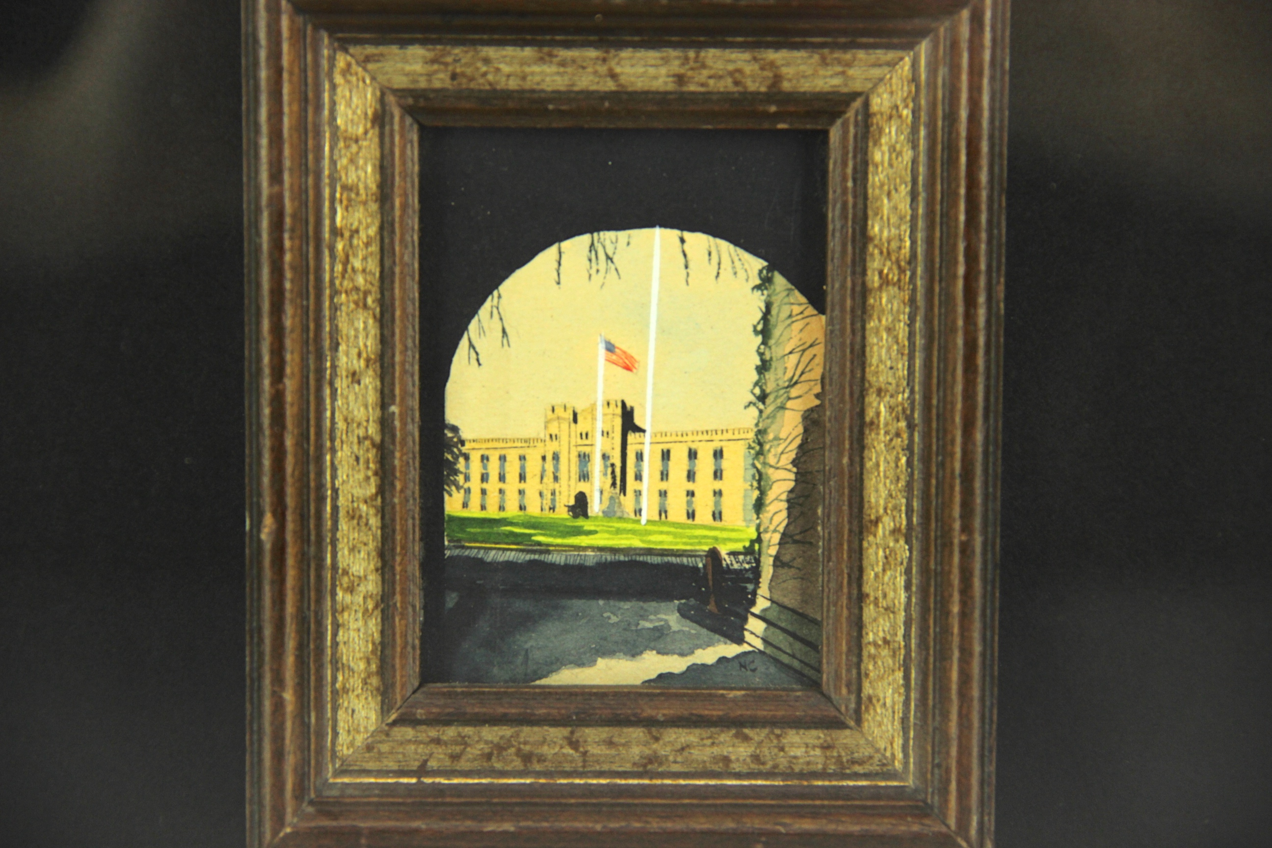 Four Shadow Box Watercolors by Norris Coleman