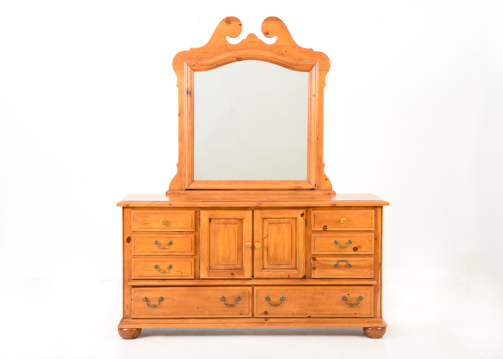 Progressive Furniture Co. Pine Dresser and Mirror