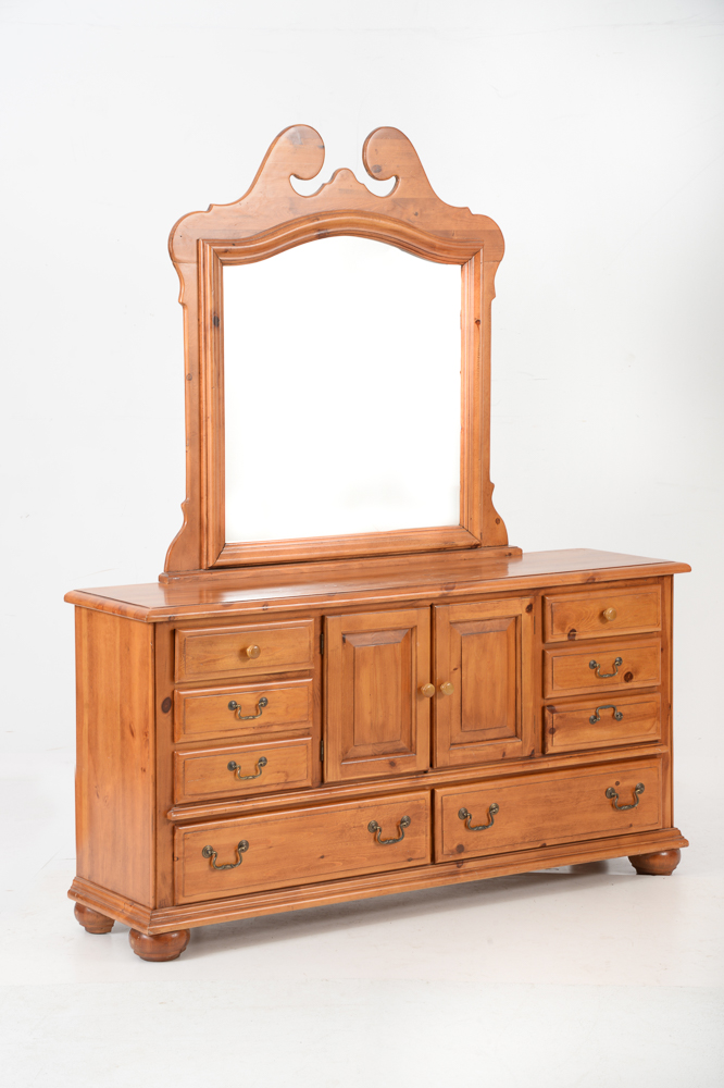Progressive Furniture Co. Pine Dresser and Mirror