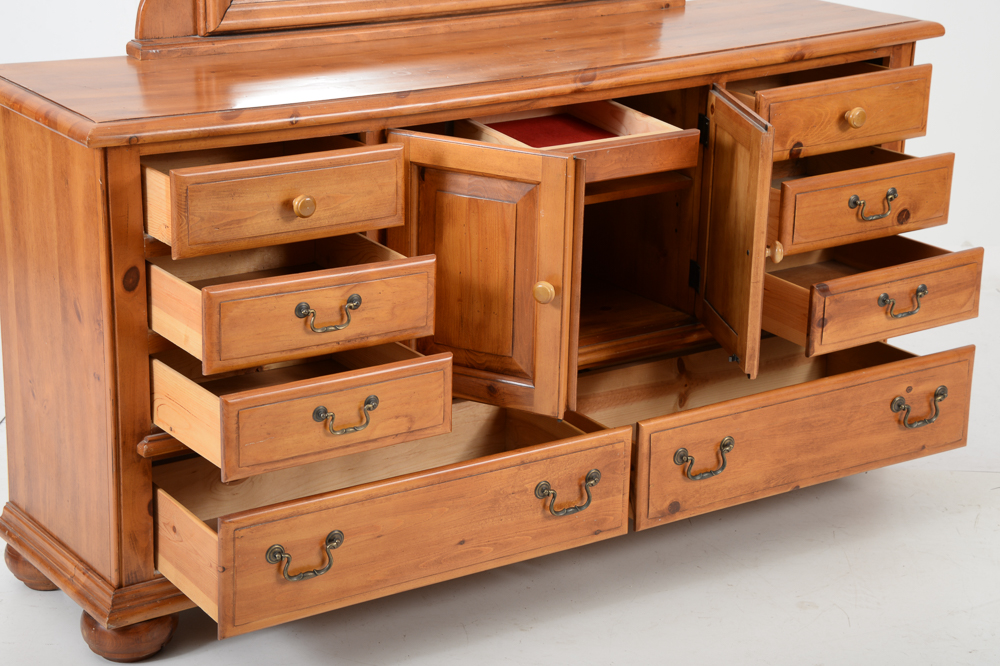 Progressive Furniture Co. Pine Dresser and Mirror