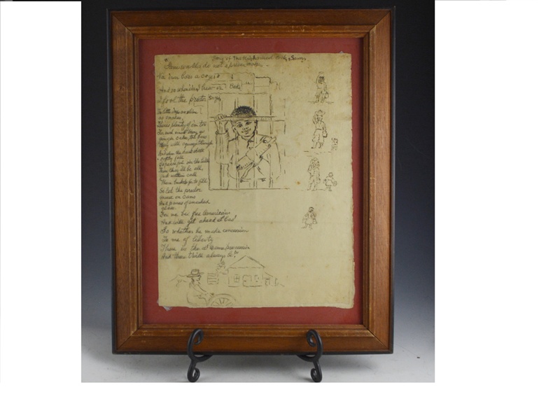 Pencil Drawing and Poem "Song of the High School Cook, Sam"