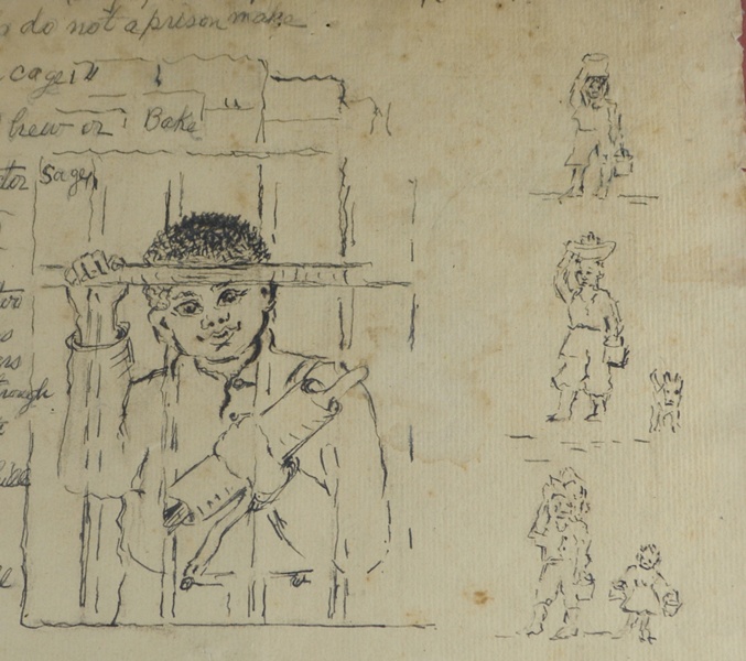 Pencil Drawing and Poem "Song of the High School Cook, Sam"