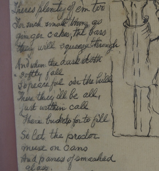 Pencil Drawing and Poem "Song of the High School Cook, Sam"