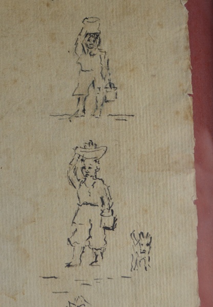 Pencil Drawing and Poem "Song of the High School Cook, Sam"