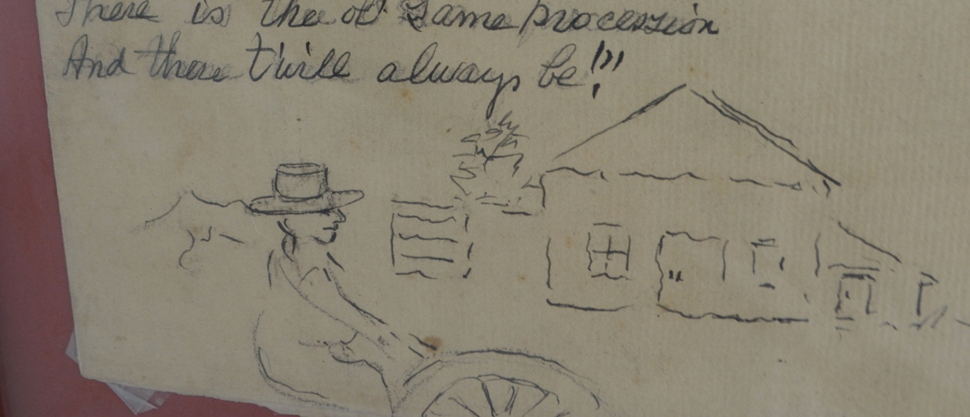 Pencil Drawing and Poem "Song of the High School Cook, Sam"