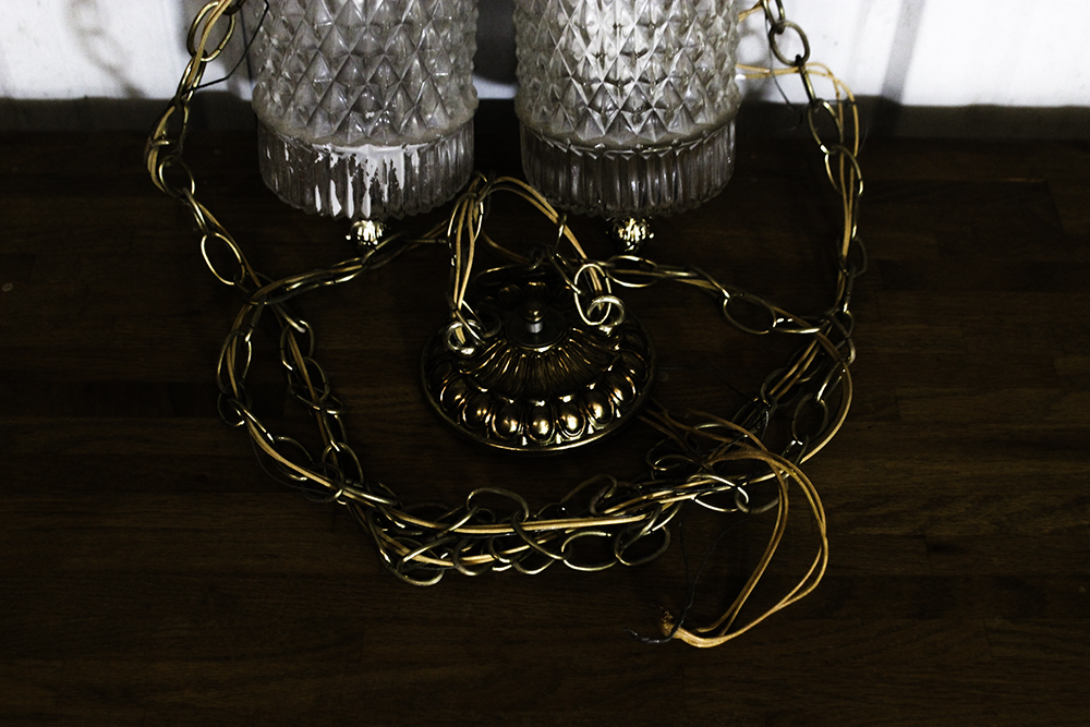 Vintage Double Swag Light Fixture