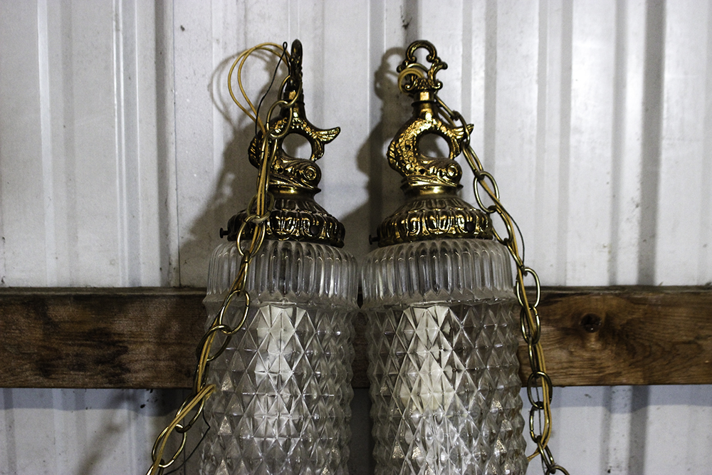 Vintage Double Swag Light Fixture