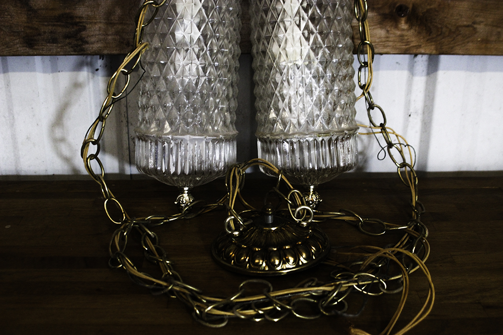 Vintage Double Swag Light Fixture