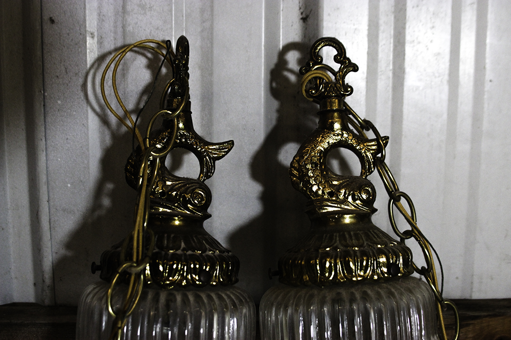 Vintage Double Swag Light Fixture