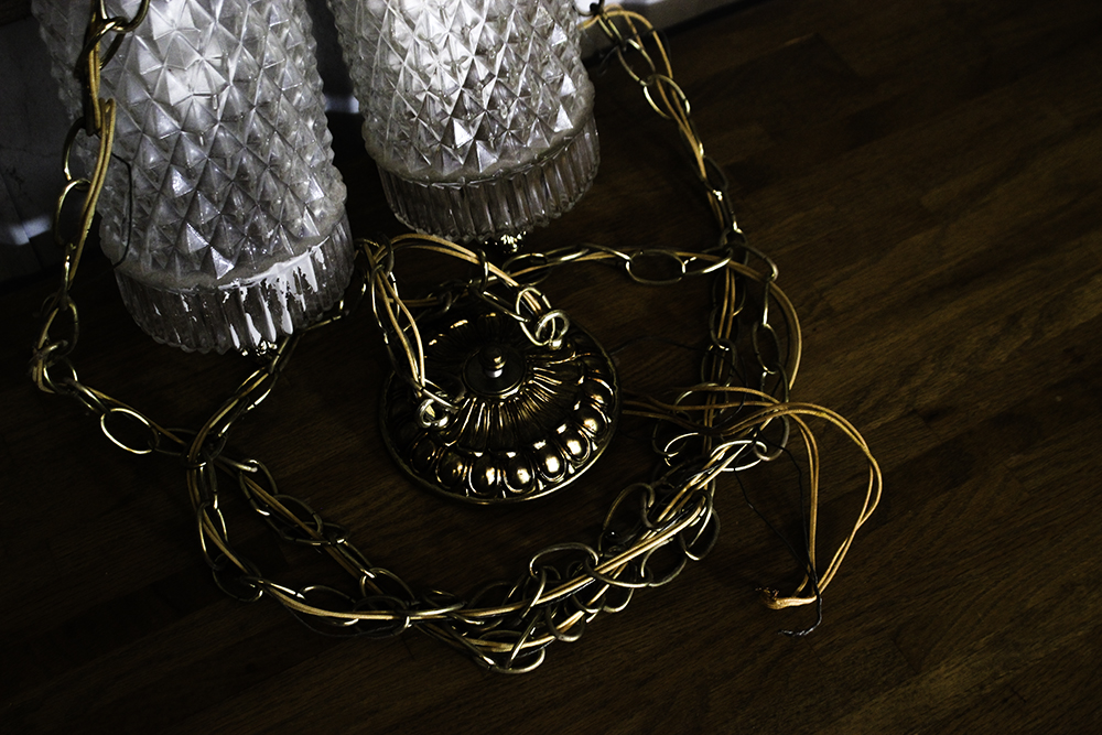 Vintage Double Swag Light Fixture