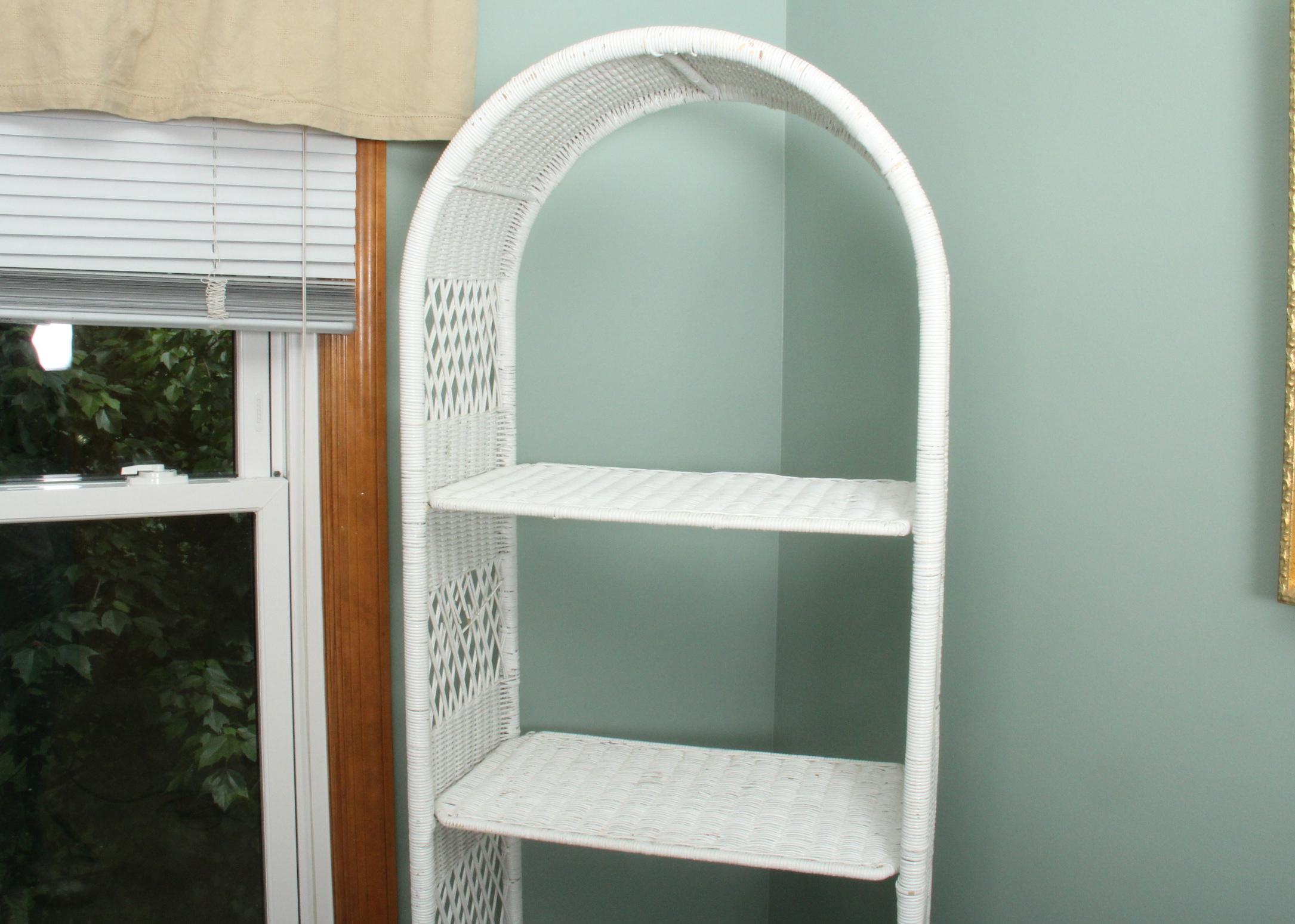 White Wicker Shelf