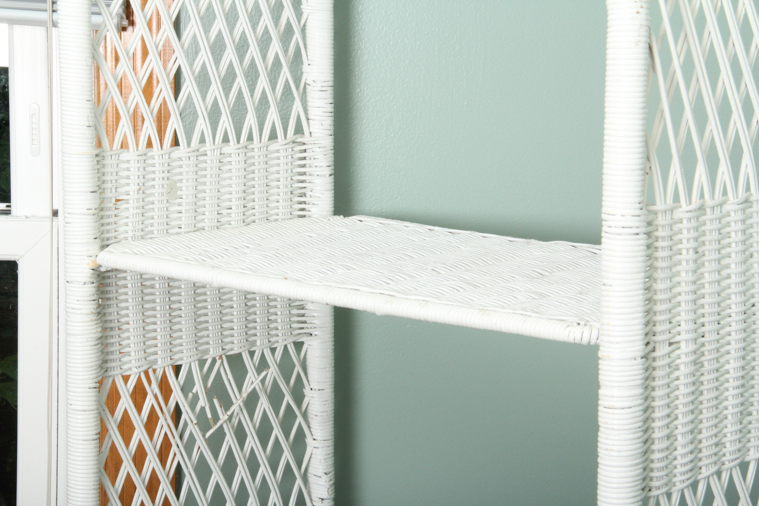 White Wicker Shelf