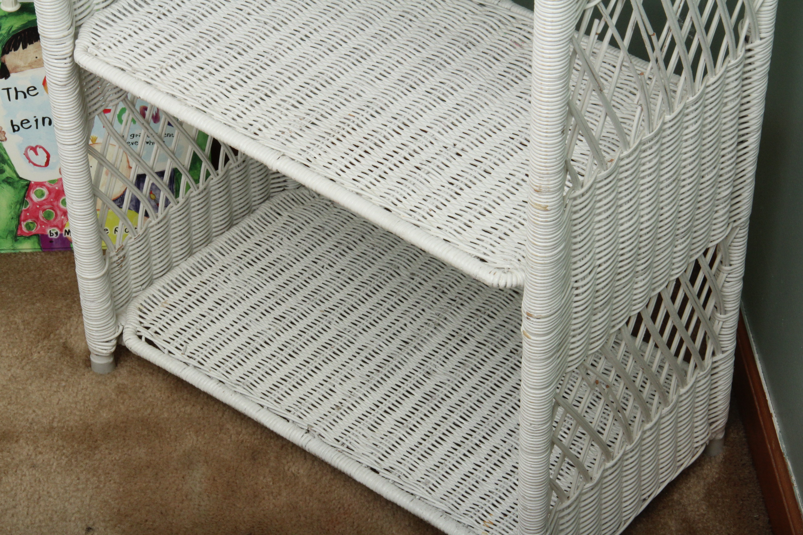 White Wicker Shelf