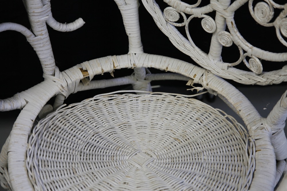 Vintage Metal and Wicker Lawn Chairs