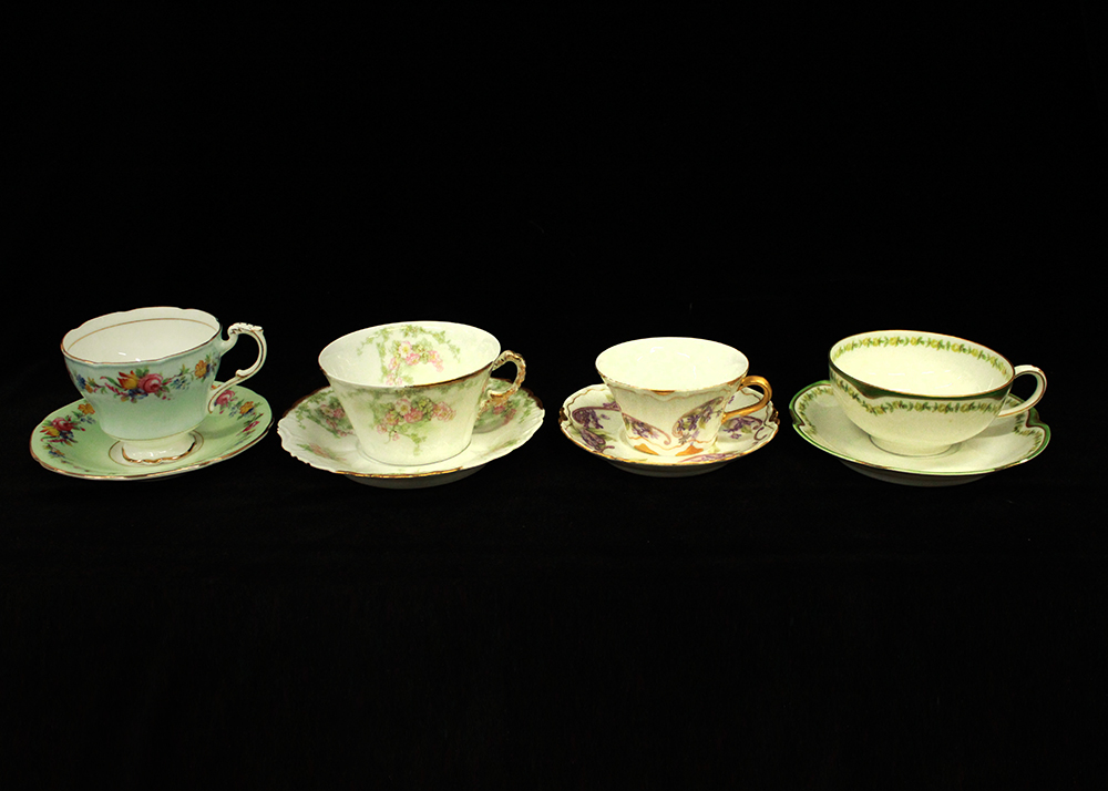 Grouping of Fine China Tea Cups and Saucers
