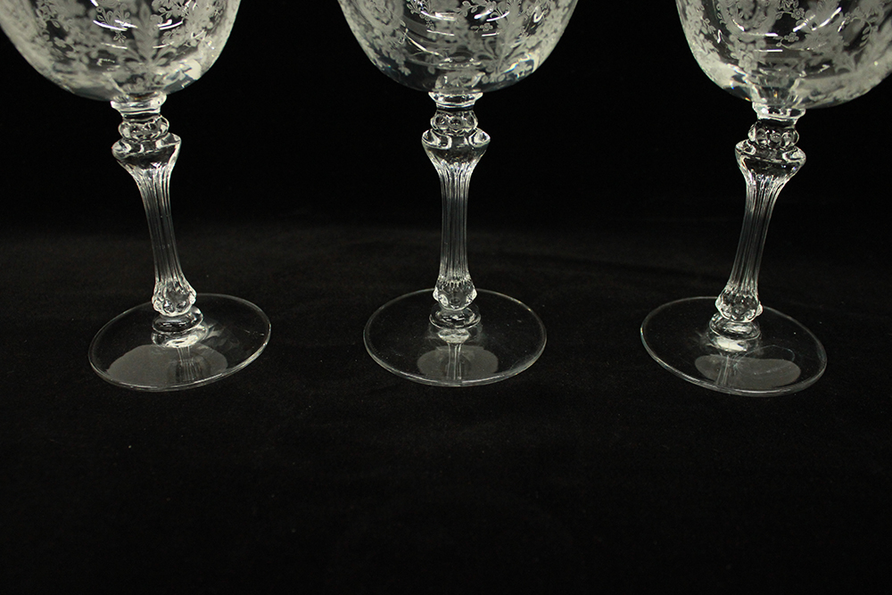 Crystal Champagne Saucers and Goblet