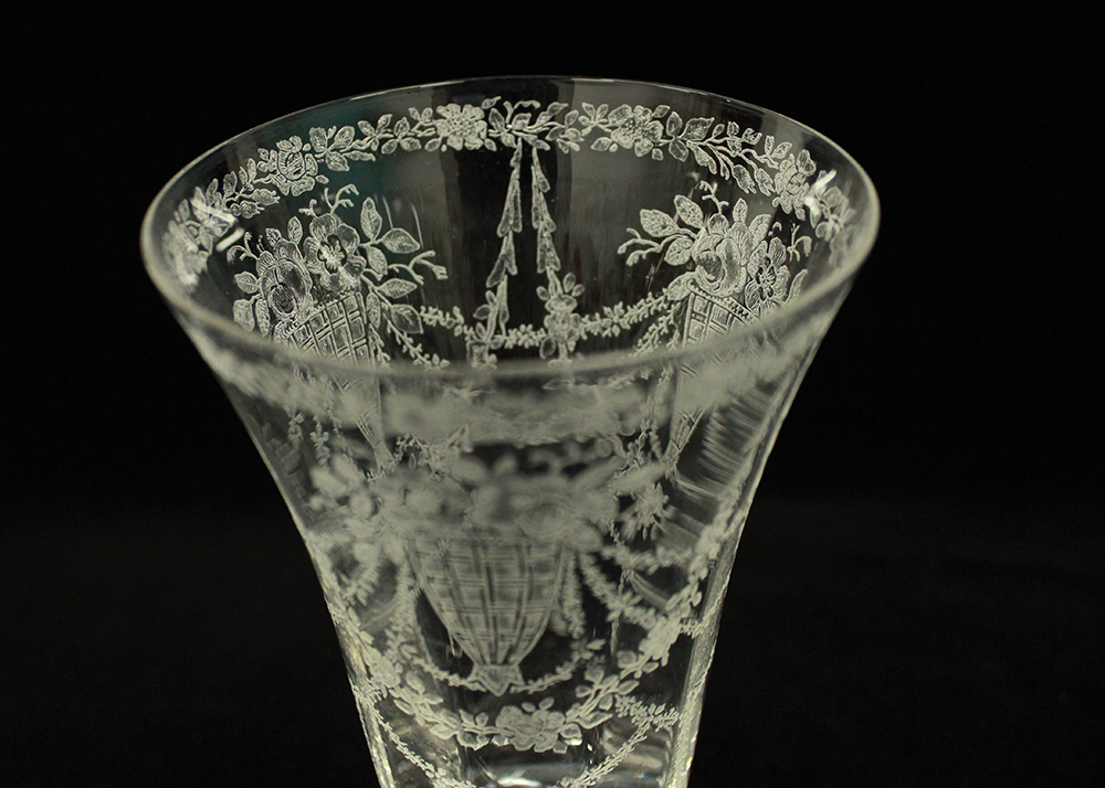 Crystal Champagne Saucers and Goblet