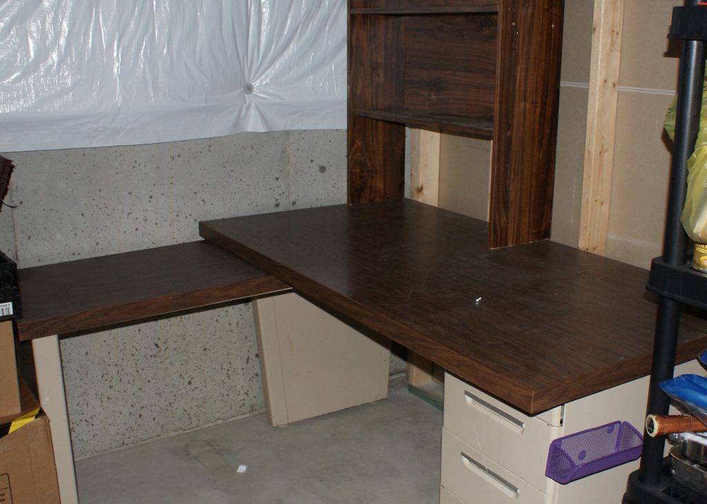 Vintage 1970's "L" Shaped Desk and Bookcase