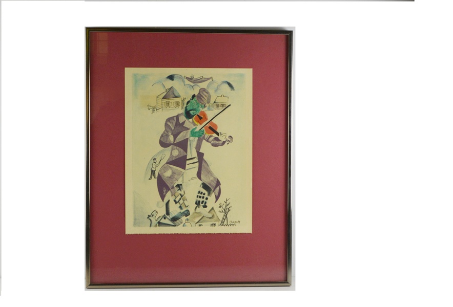 After Marc Chagall Lithograph "The Green Violinist"