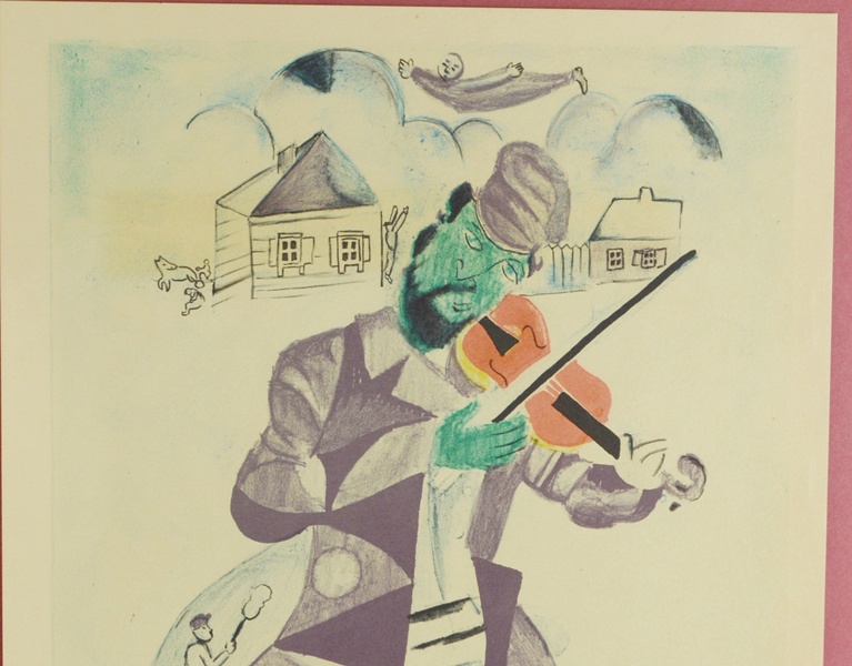 After Marc Chagall Lithograph "The Green Violinist"