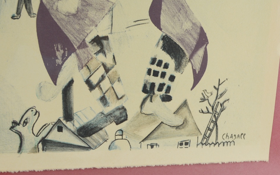 After Marc Chagall Lithograph "The Green Violinist"