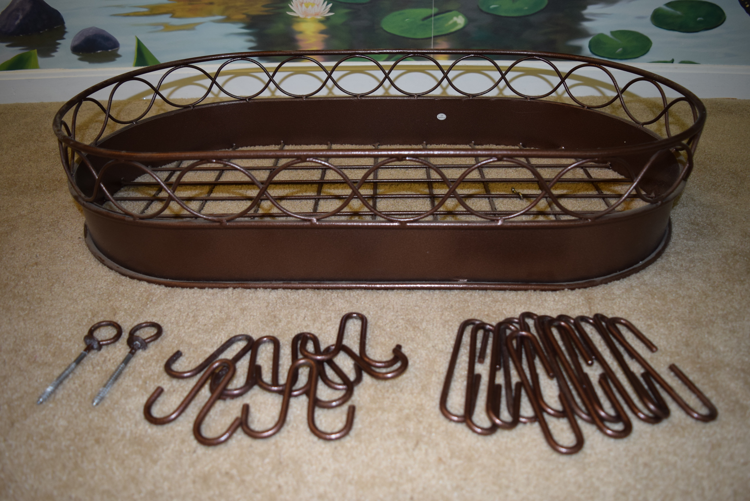 Hanging Pot Rack in Copper Wrought Iron