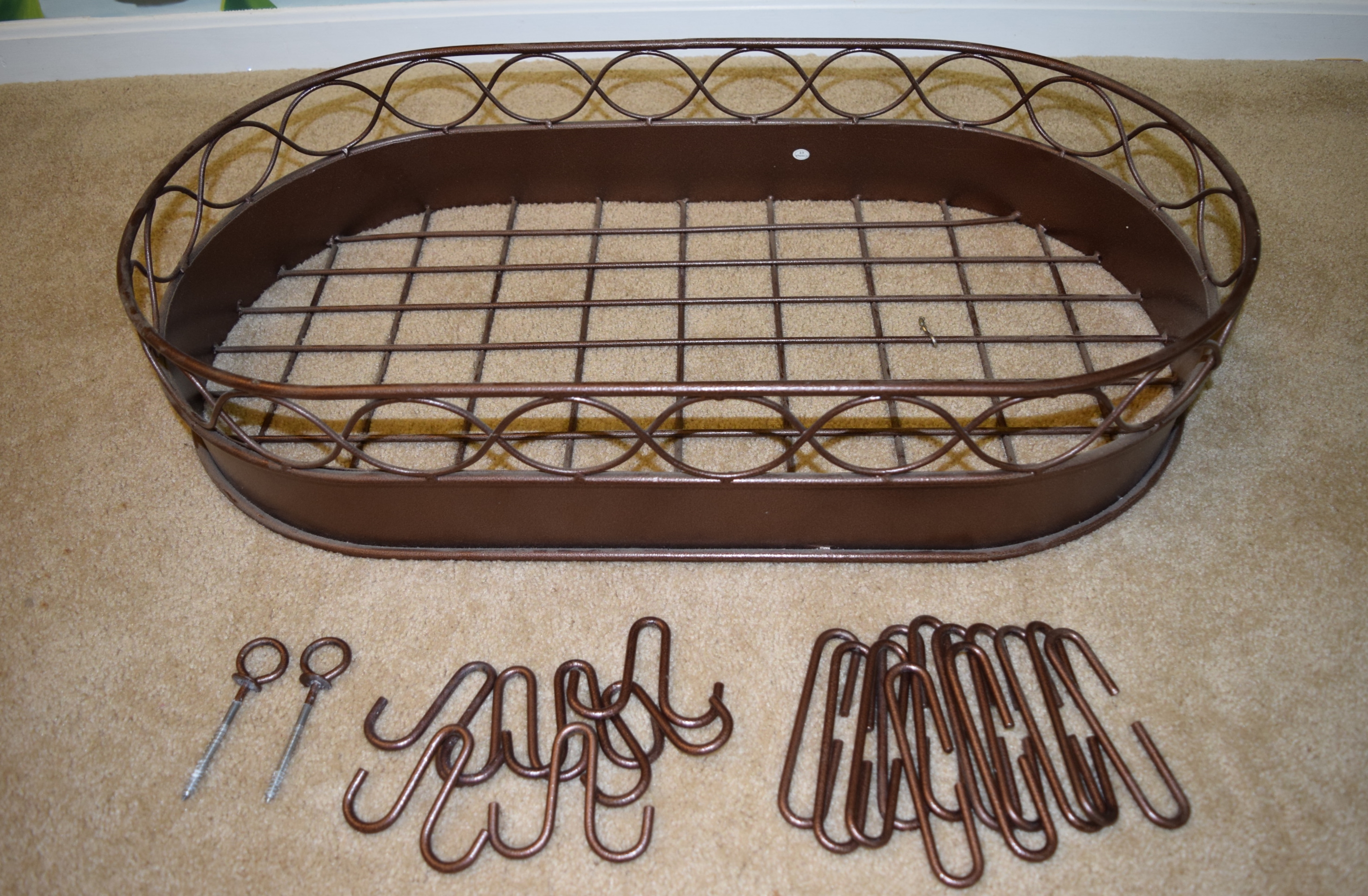 Hanging Pot Rack in Copper Wrought Iron