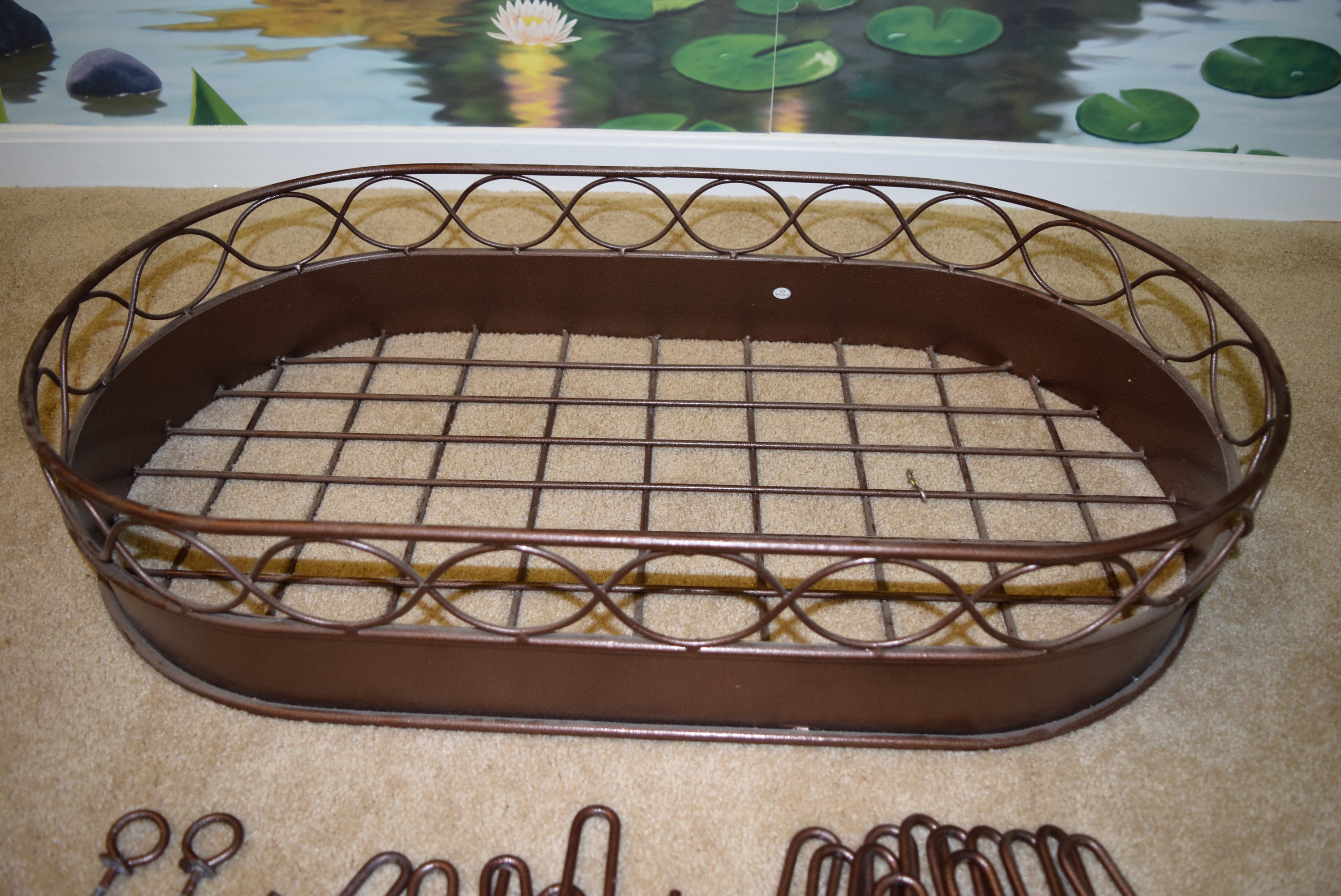 Hanging Pot Rack in Copper Wrought Iron