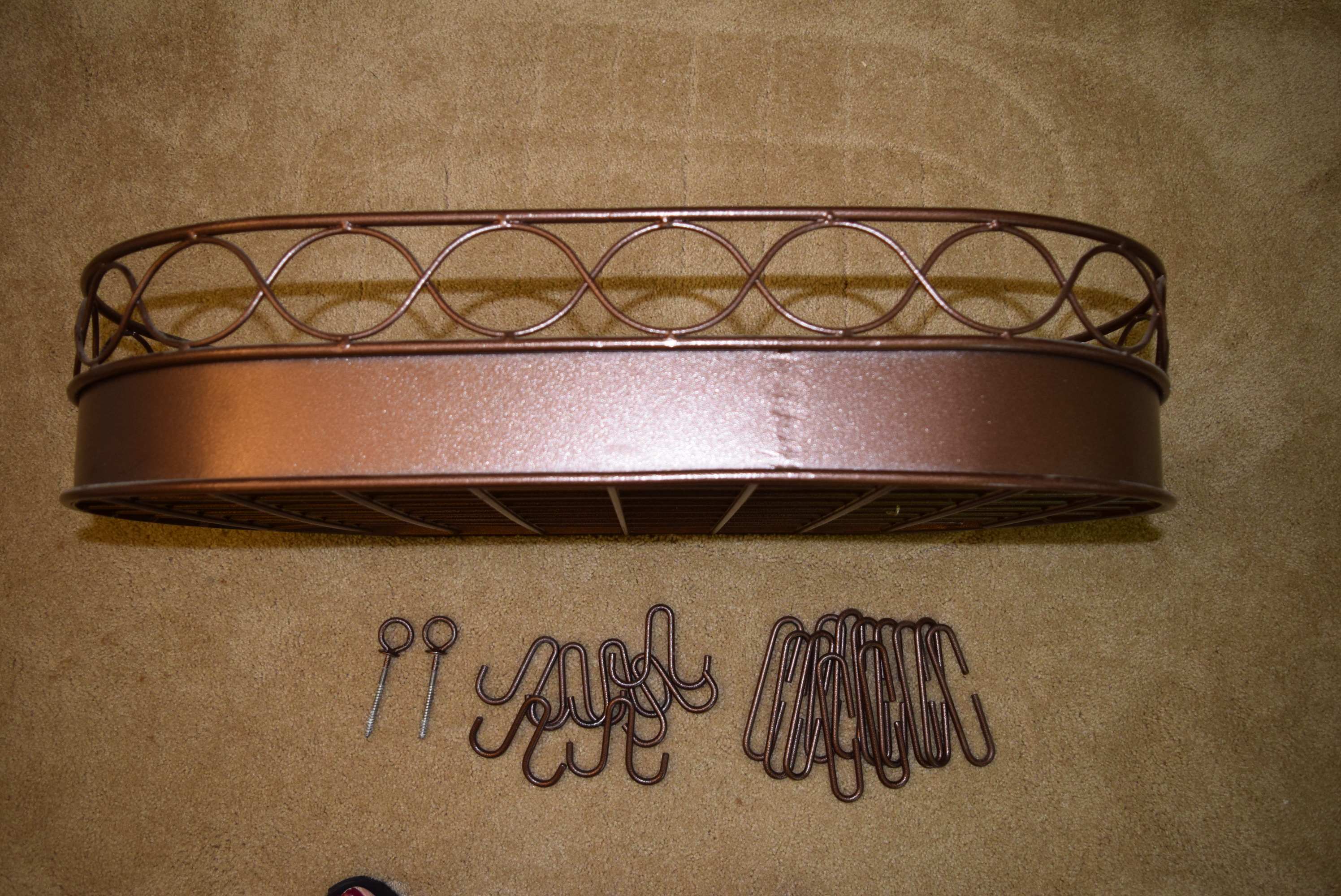 Hanging Pot Rack in Copper Wrought Iron