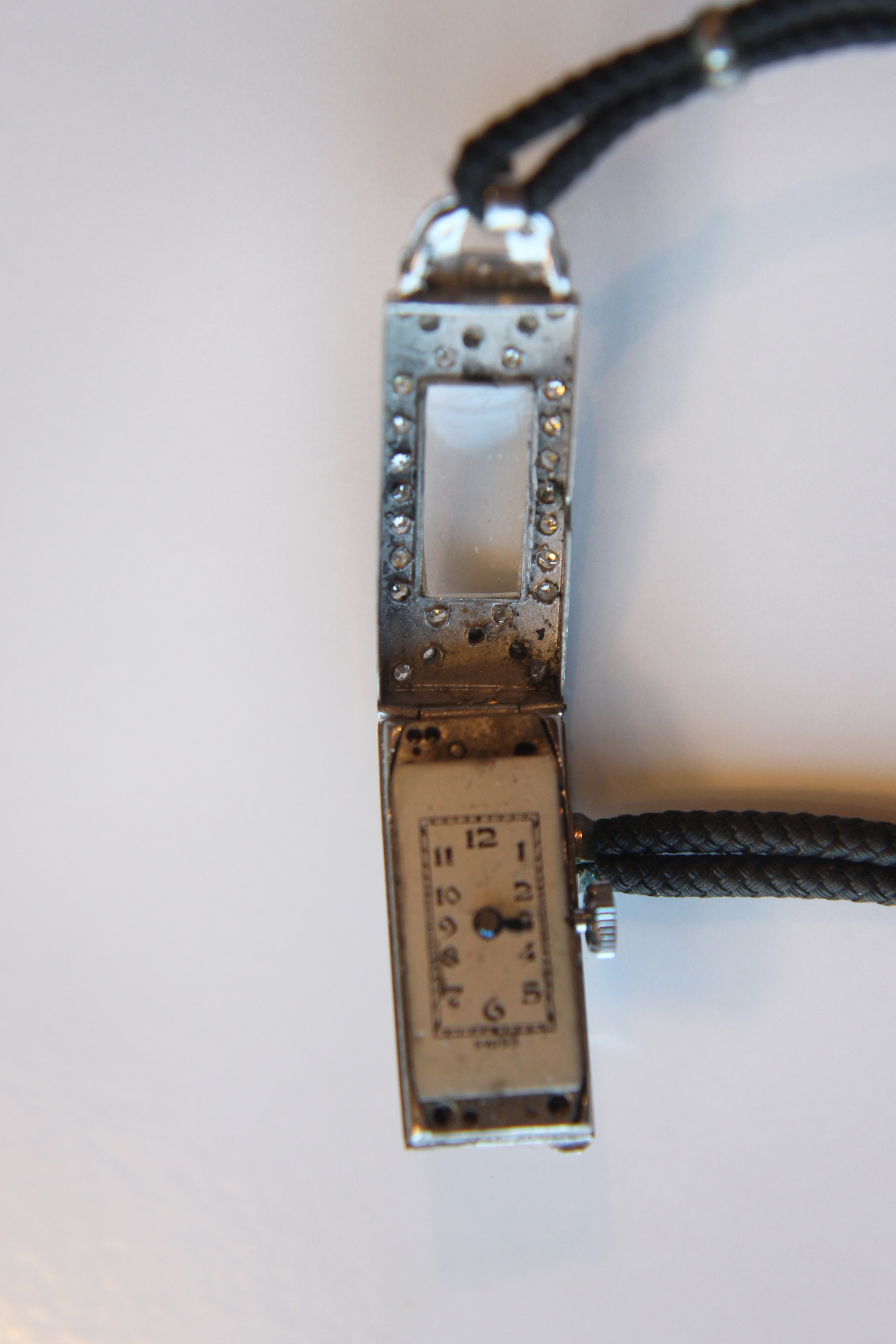 Womens Vintage Platinum and Diamond "Normis" Swiss Movement Watch