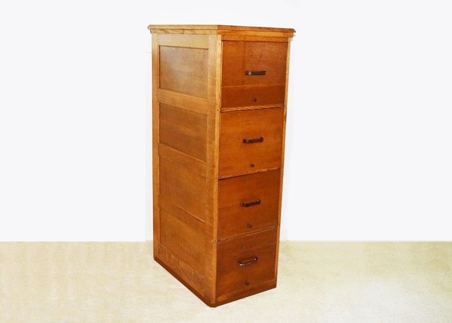 Vintage Globe Wernicke Upright Light Oak File Cabinet
