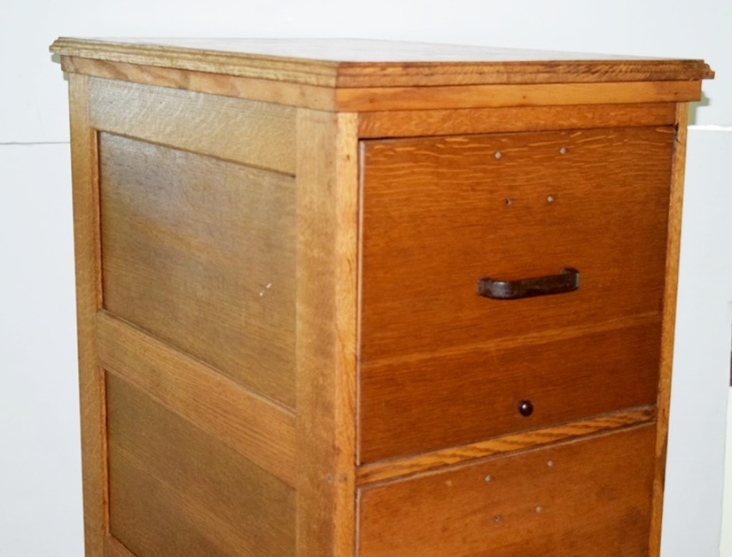 Vintage Globe Wernicke Upright Light Oak File Cabinet