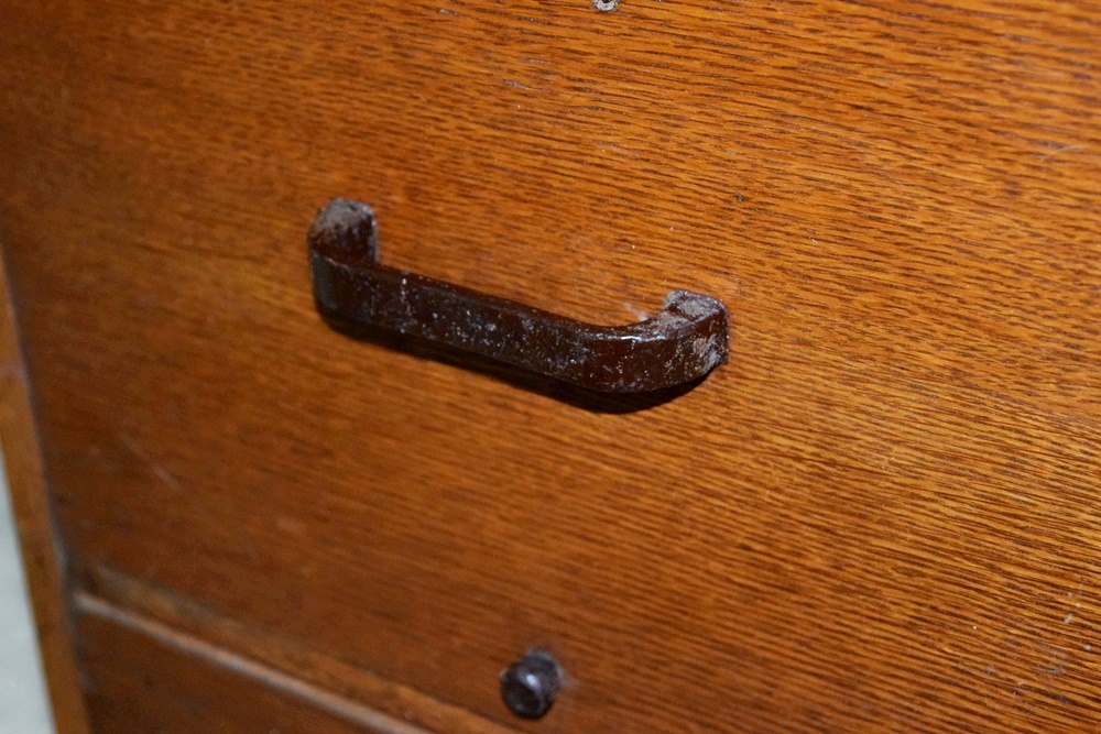 Vintage Globe Wernicke Upright Light Oak File Cabinet