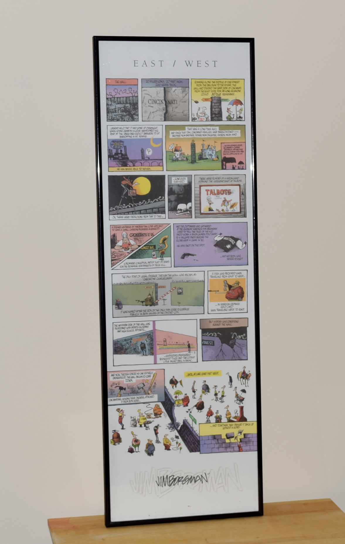 Jim Borgman Cartoon Print of East-West Cincinnati History