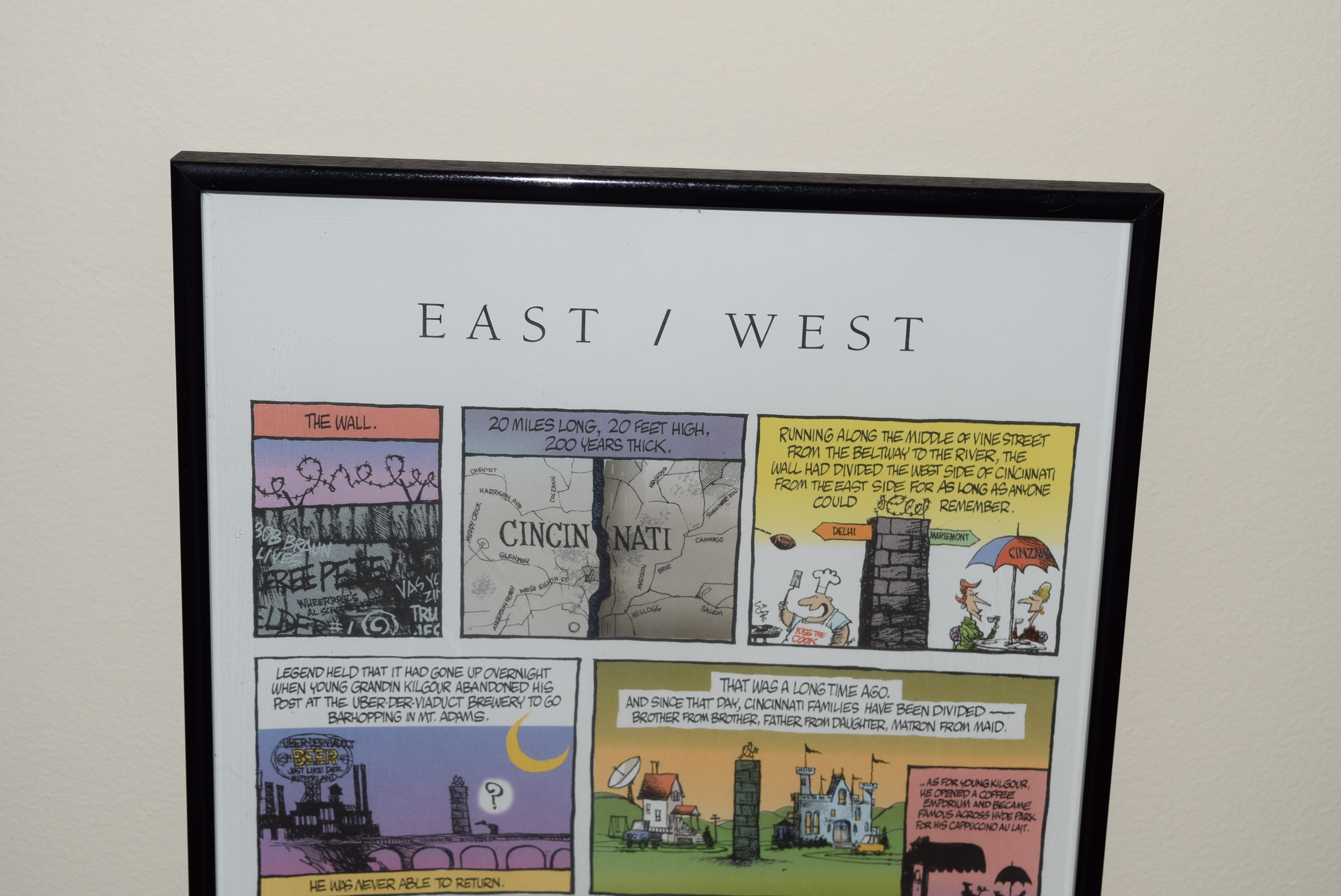 Jim Borgman Cartoon Print of East-West Cincinnati History