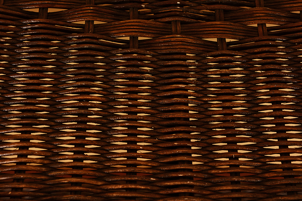 Wicker Half Moon Table