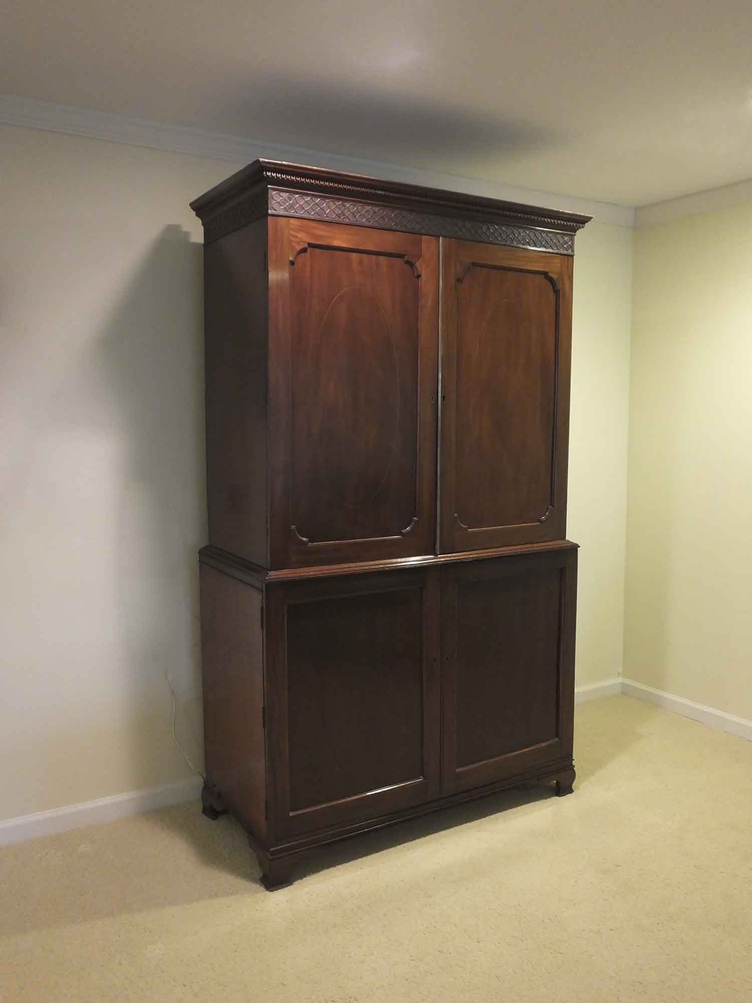 Antique Irish Linen Press Converted to a Bar