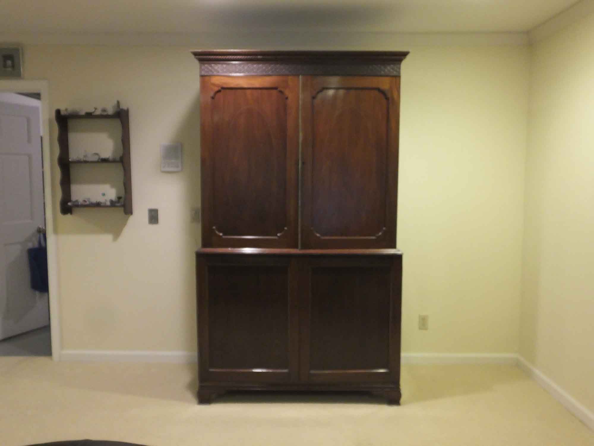 Antique Irish Linen Press Converted to a Bar