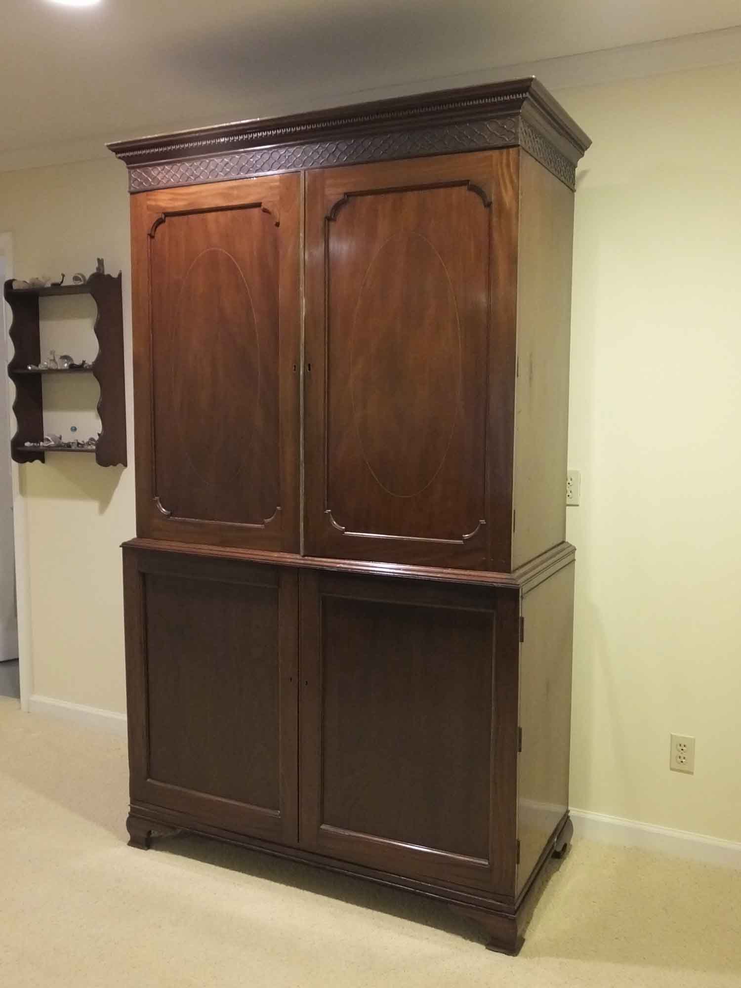 Antique Irish Linen Press Converted to a Bar