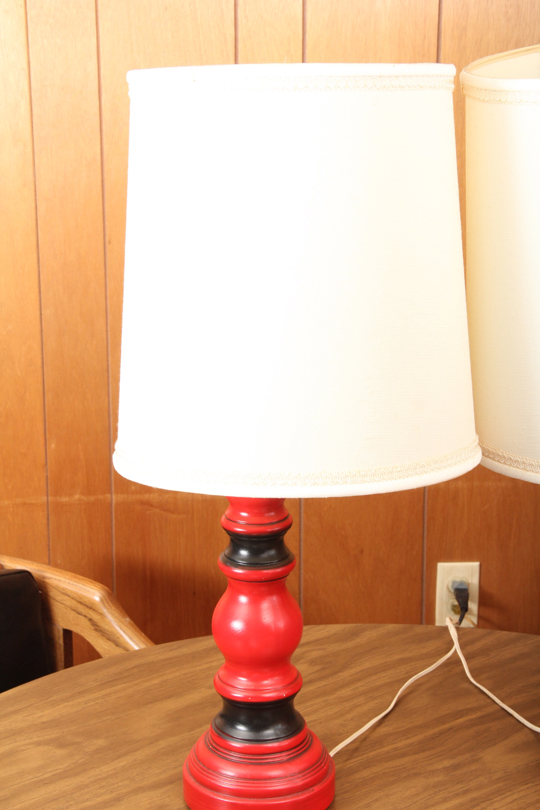 Pair of Vintage Hand Painted Ceramic Lamps