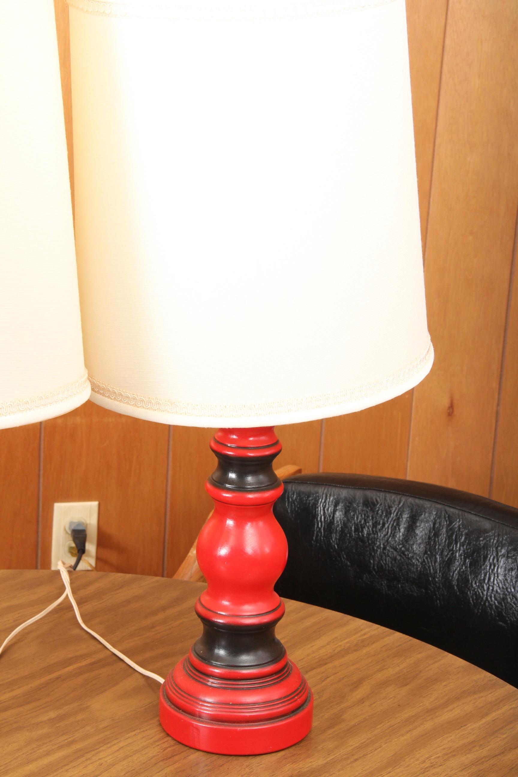 Pair of Vintage Hand Painted Ceramic Lamps