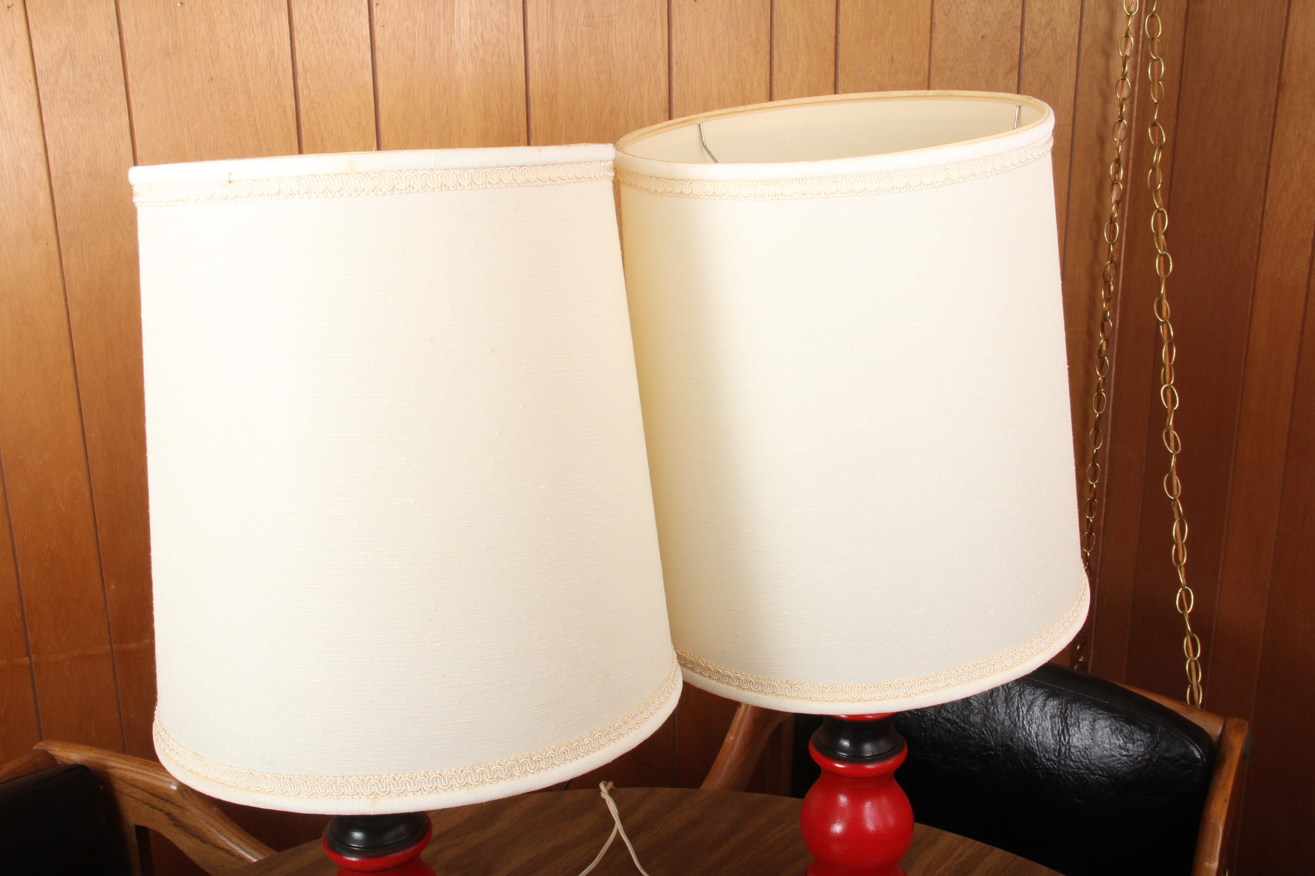 Pair of Vintage Hand Painted Ceramic Lamps