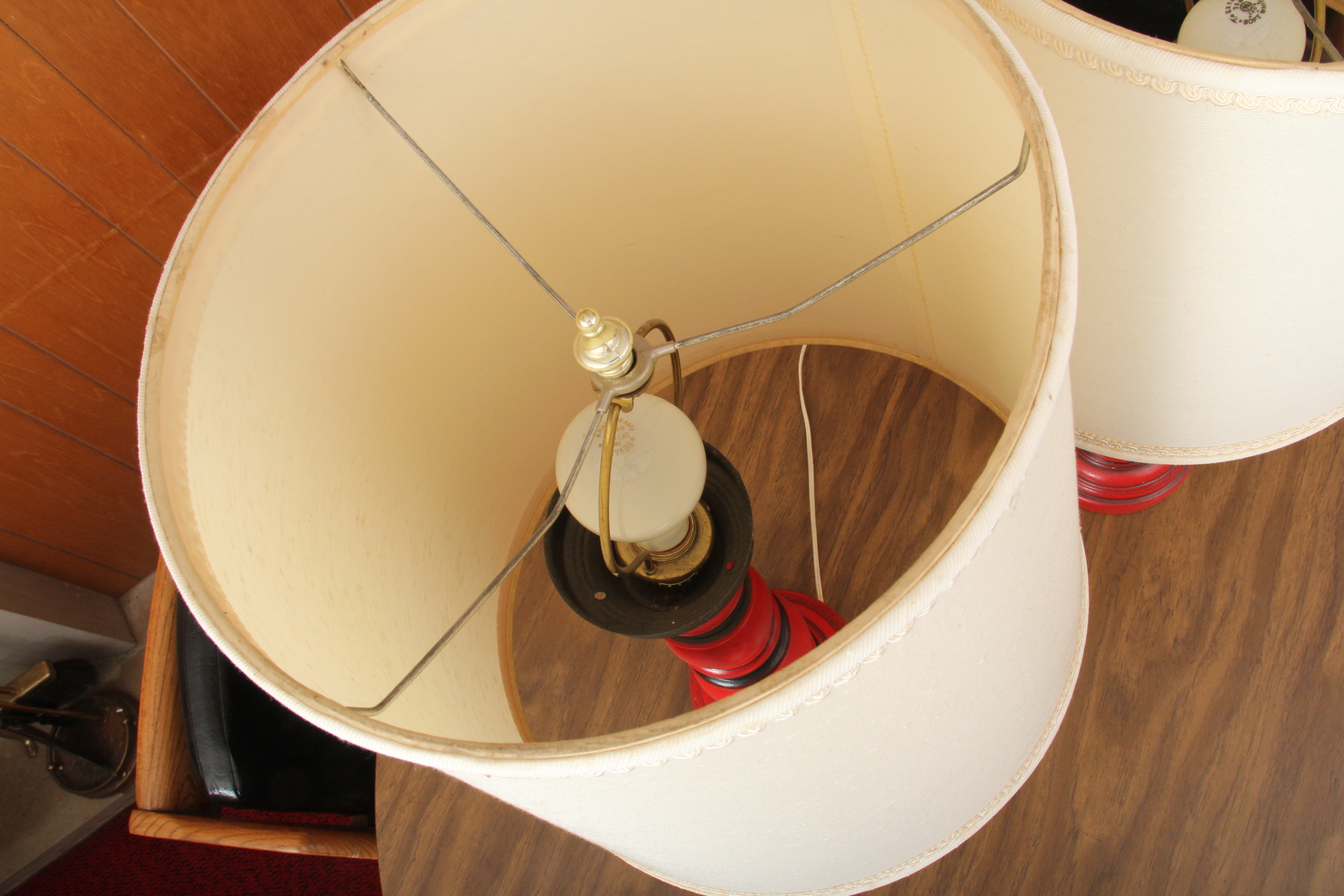 Pair of Vintage Hand Painted Ceramic Lamps